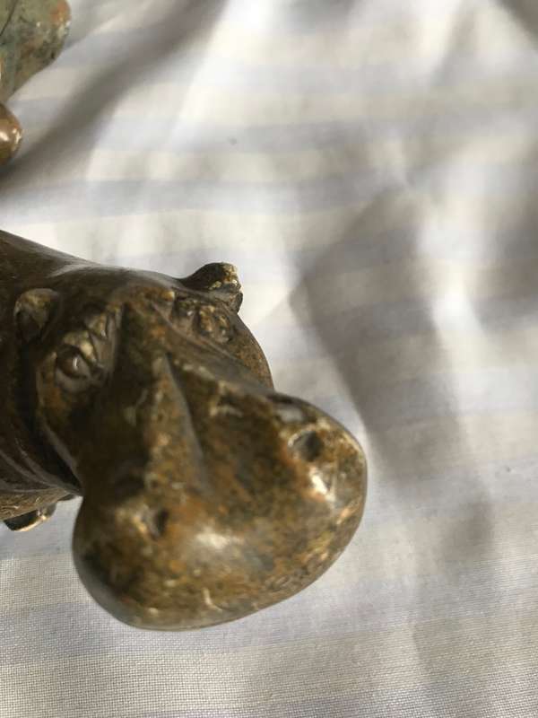 Hippopotamus Hippo Adult and Calf Animal realistic sculpture