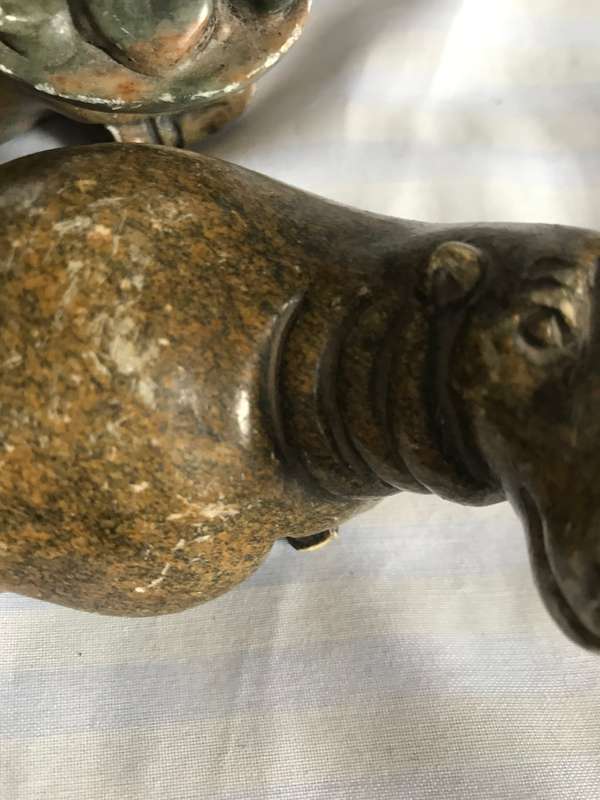 Hippopotamus Hippo Adult and Calf Animal realistic sculpture