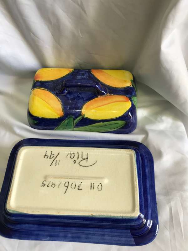 Butter dish hand painted