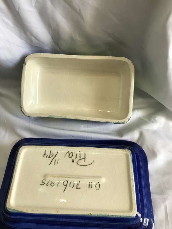 Butter dish hand painted