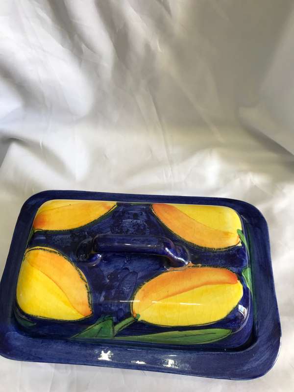 Butter dish hand painted