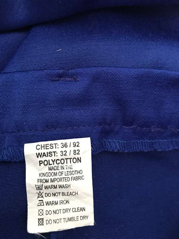 Work wear blue jacket and pants size chest 36/92 and waist 32/82