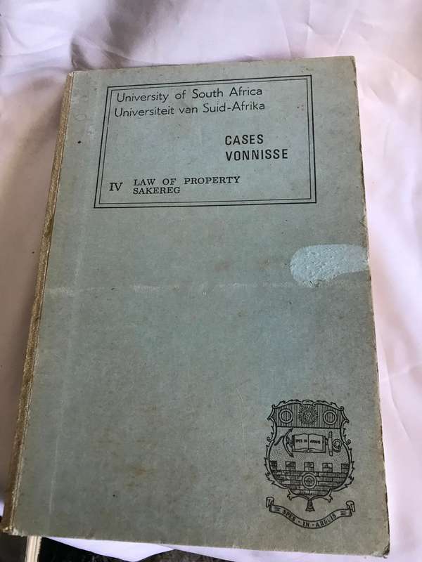 Universiteit van Suid-Afrika  Cases/ Vonnisse Law of property 1V