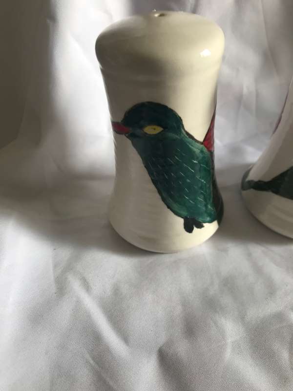 Salt and Pepper hand painted shakers 16784