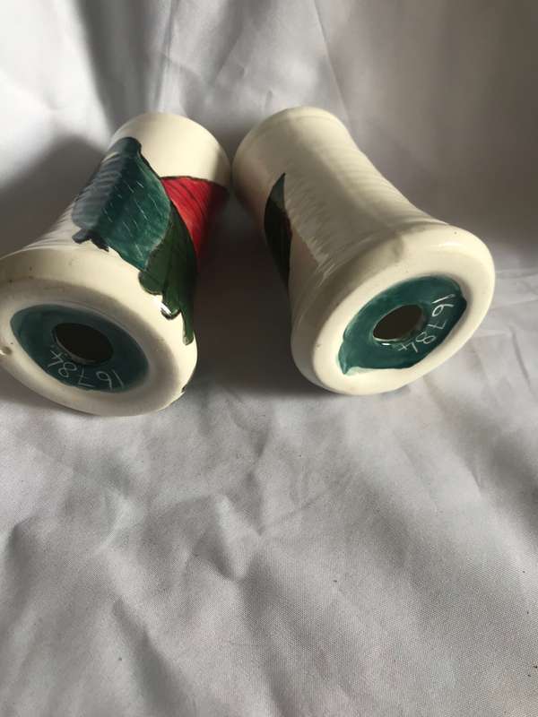 Salt and Pepper hand painted shakers 16784