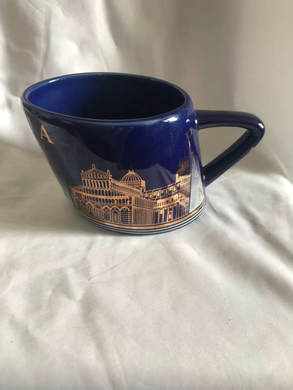 Leaning Tower Of PISA Coffee Mug - Blue & Gold