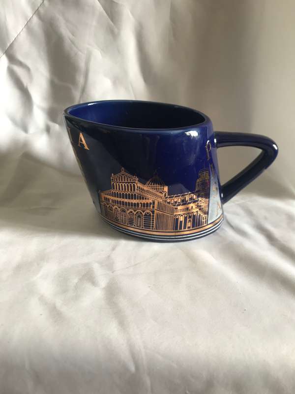 Leaning Tower Of PISA Coffee Mug - Blue & Gold