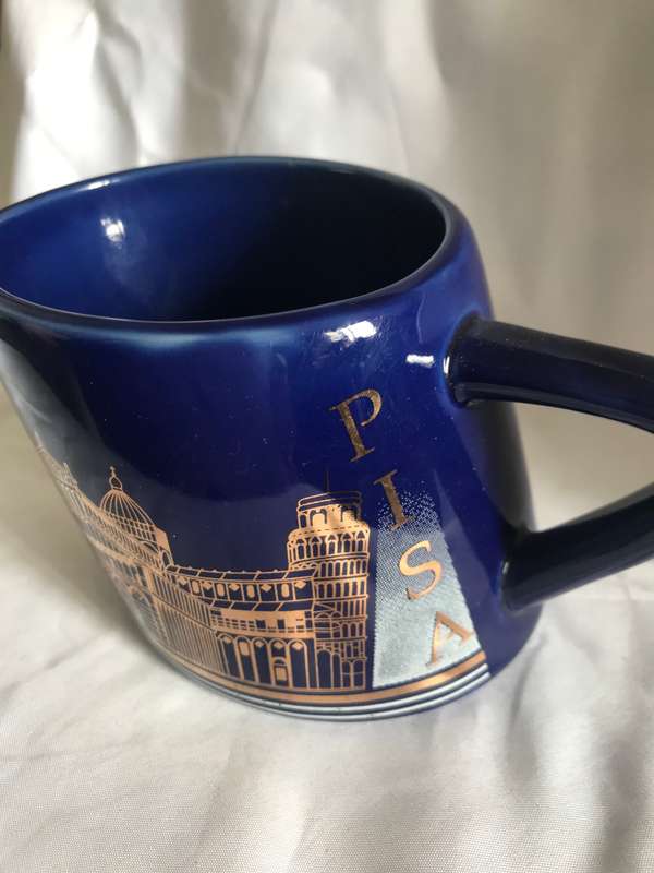 Leaning Tower Of PISA Coffee Mug - Blue & Gold