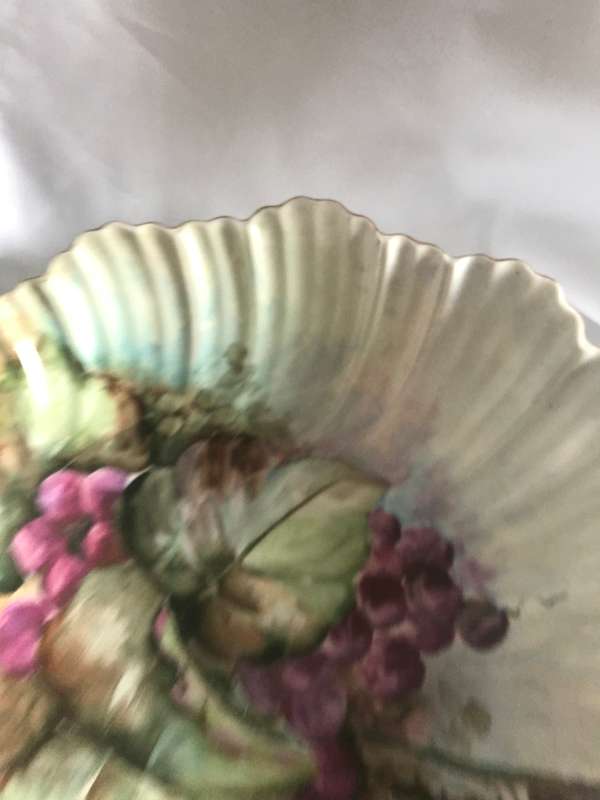 Royal Rudolstadt Prussia Antique 1919 engraved at back of bowl Hand Painted with gold rim