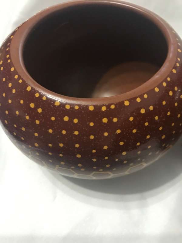 Tribal Clay Pots Ceramic with Tribe Patterns Three Variants Two pots