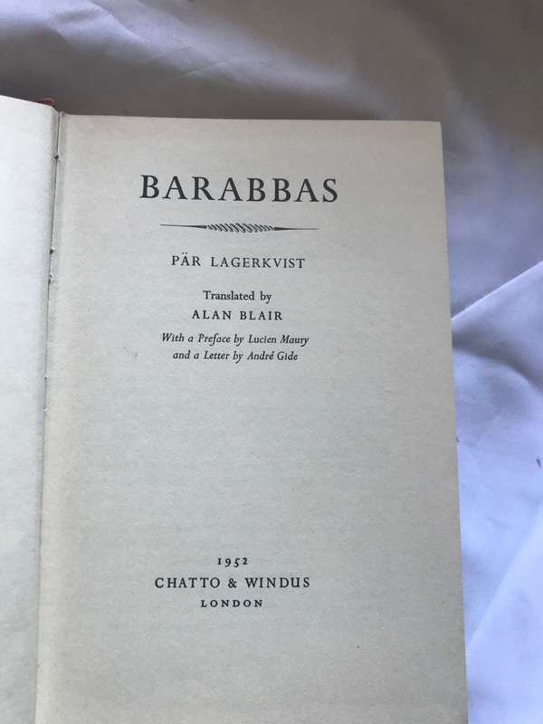 BARABBAS 1952 book