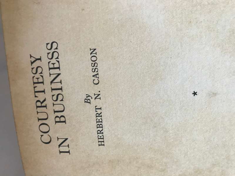 Courtesy in business Herbert N Casson book