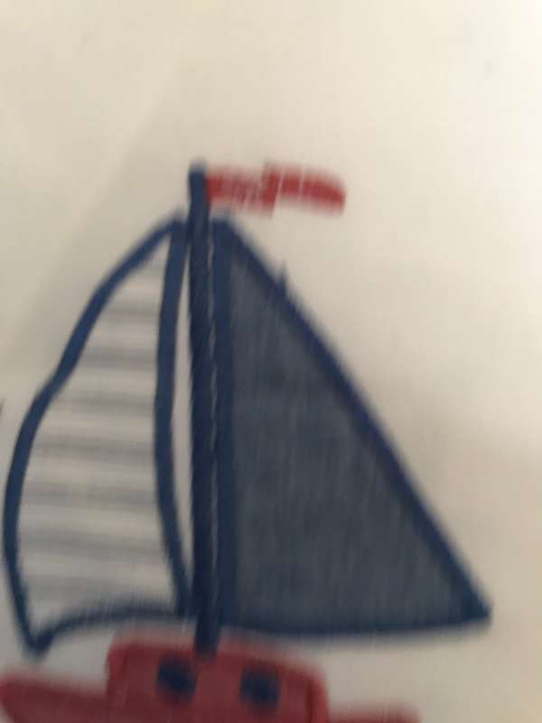Square deco pillow with pillow cover embroidery sail boat