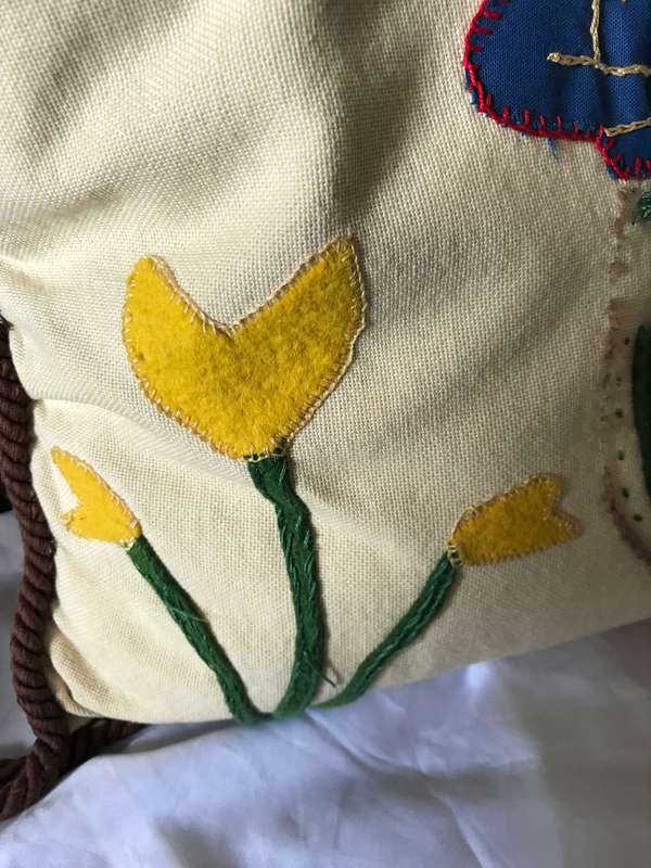 Vintage embroidered cushion and cover