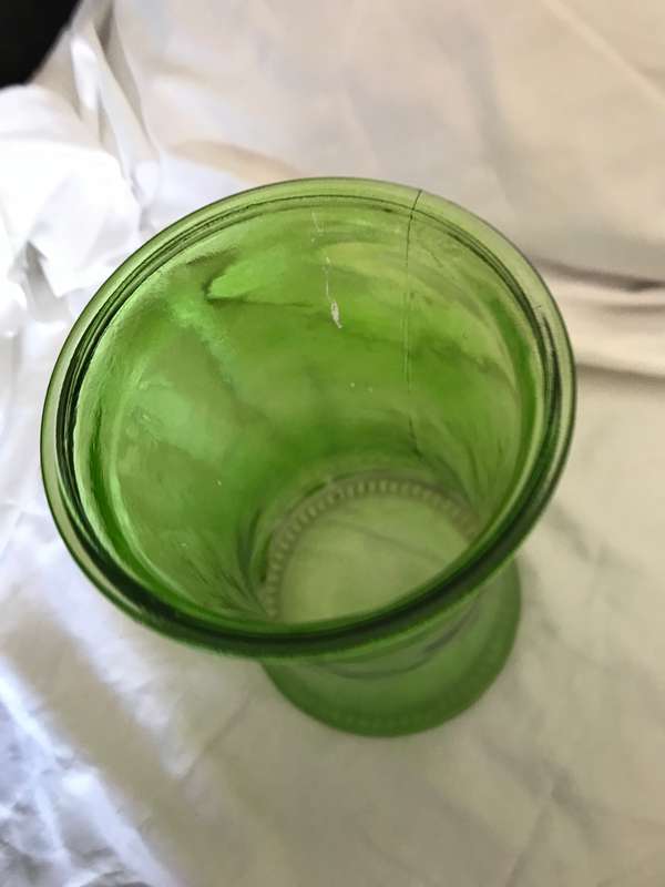 green vase