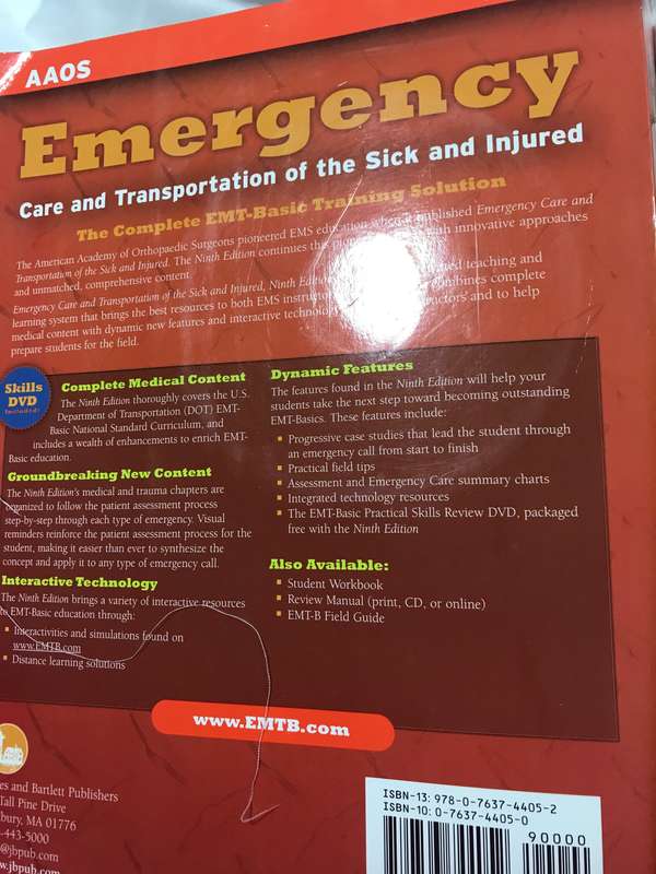 Emergency : Care and Transportation of the Sick and Injured 9th edition includes CD
