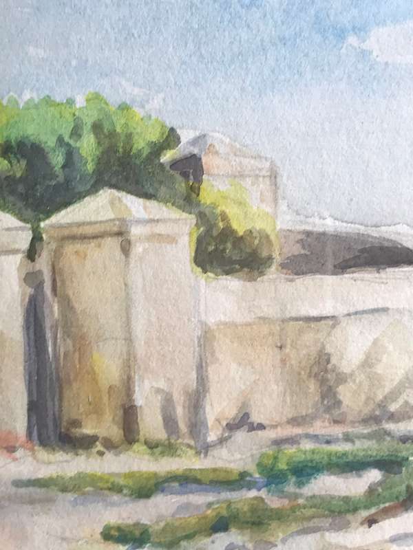 V Turner Water Colour Painting signed dated 1951 mid 20th century frame 55cm x 47cm