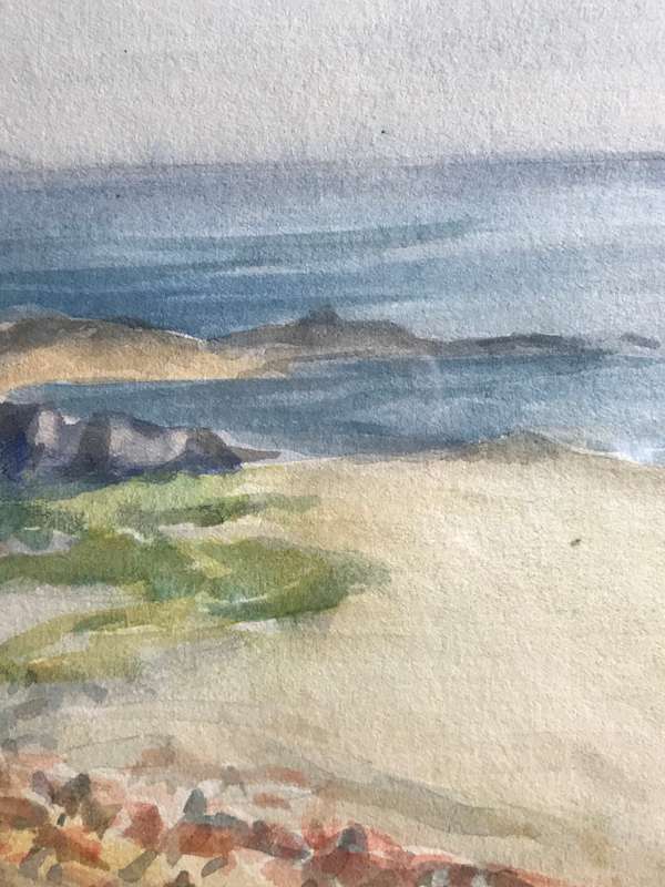 V Turner Water Colour Painting signed dated 1951 mid 20th century frame 55cm x 47cm