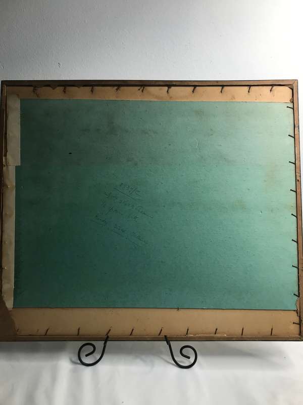 V Turner Water Colour Painting signed dated 1951 mid 20th century frame 55cm x 47cm