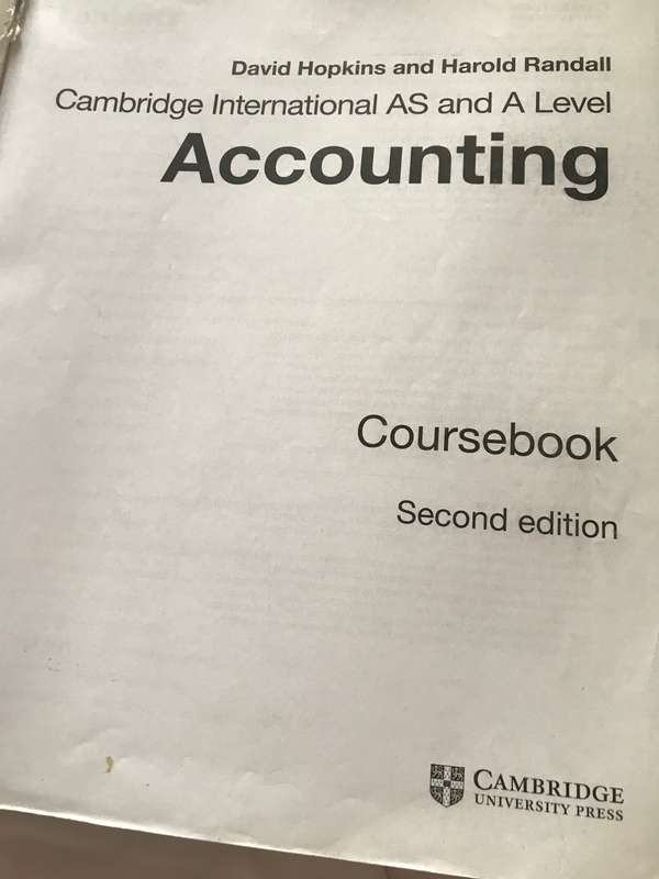 CAMBRIDGE INTERNATIONAL AS & A LEVEL ACCOUNTING COURSEBOOK (2ND EDITION)