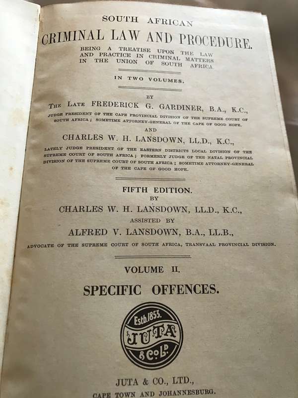 South African Criminal Law and Procedure Volume 2 5th edition