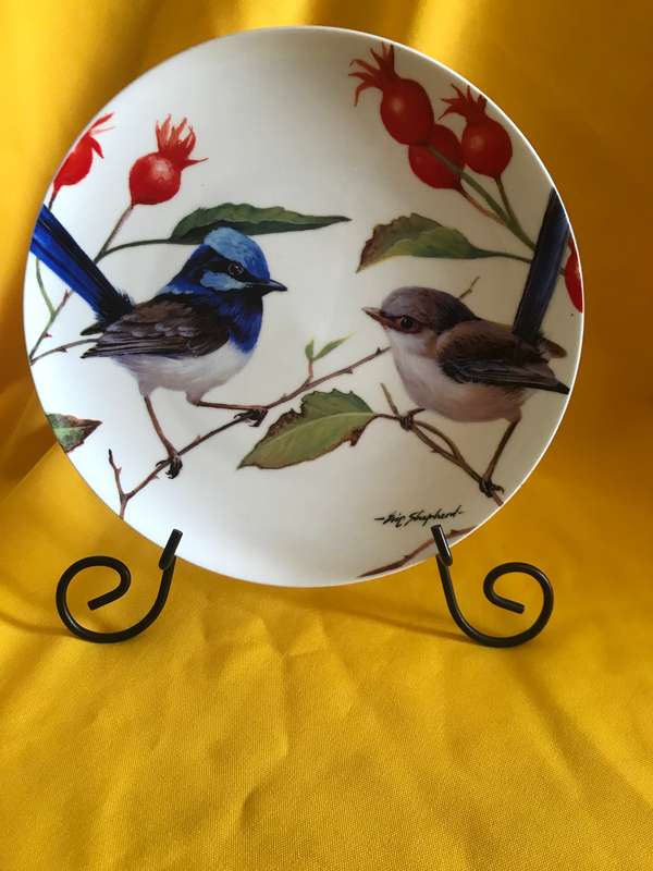 Maxwell and Williams Blue Wrens dish  Bone china  Eric Shepherd  Australian birds
