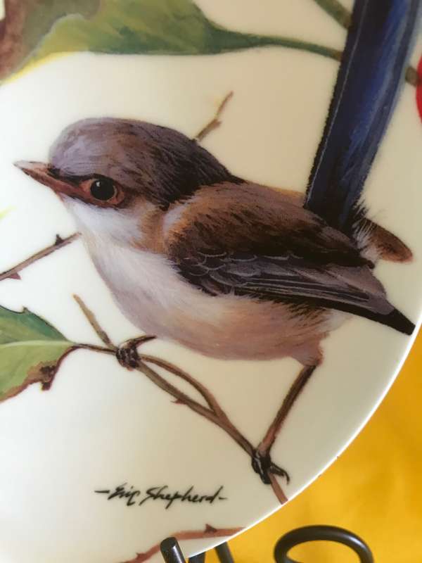 Maxwell and Williams Blue Wrens dish  Bone china  Eric Shepherd  Australian birds