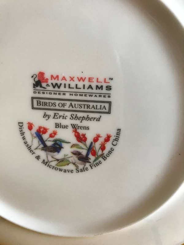Maxwell and Williams Blue Wrens dish  Bone china  Eric Shepherd  Australian birds
