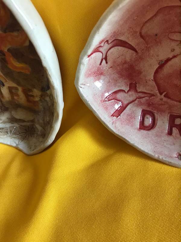 Hand painted decor x2