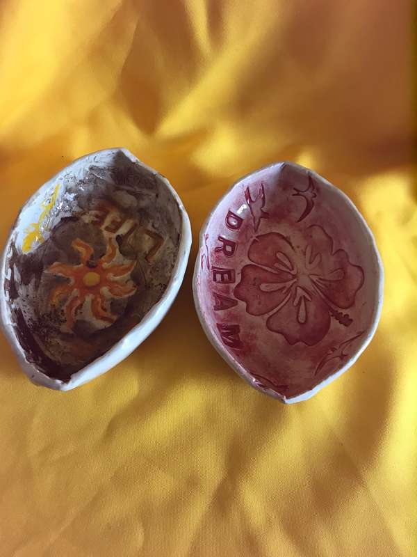 Hand painted decor x2