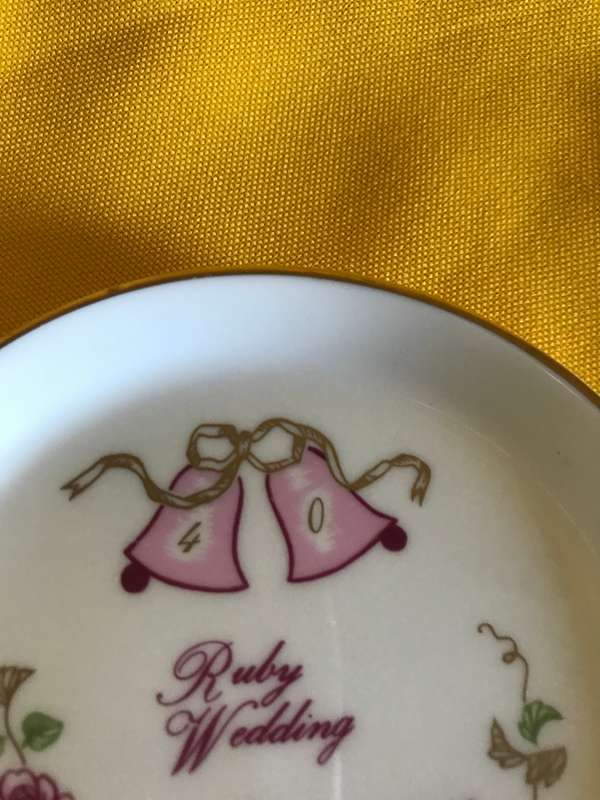 40th Anniversary Ruby Wedding fine bone china Staffordshire made England