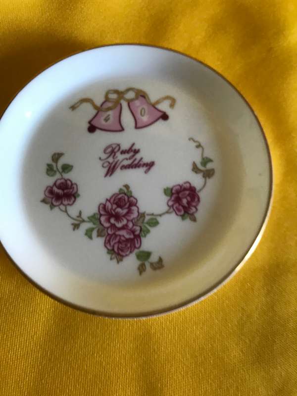 40th Anniversary Ruby Wedding fine bone china Staffordshire made England