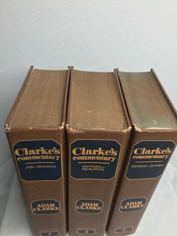 Bible Vintage Adam Clarke Commentary 3 Volume Set Leather Cover Good Condition