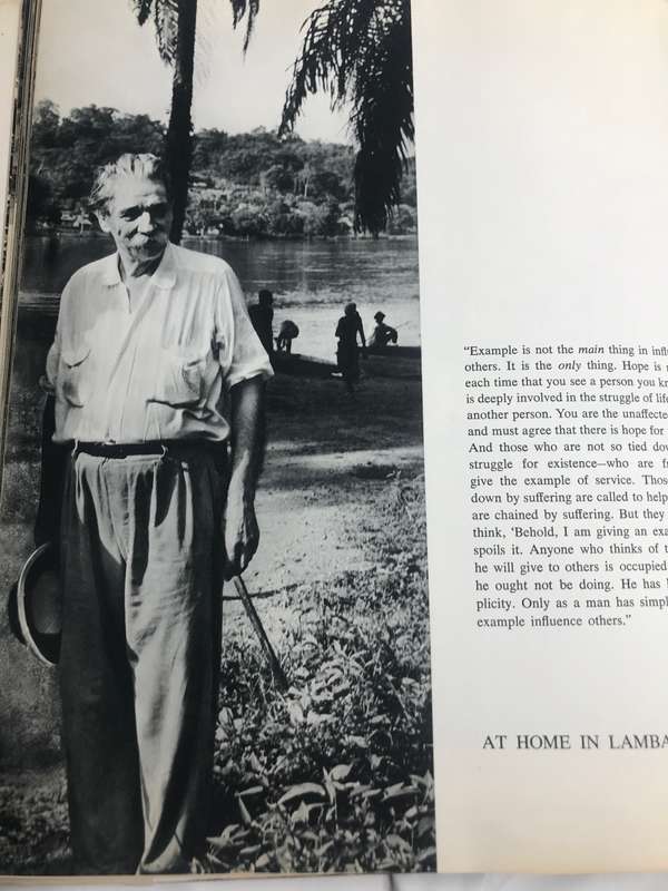 Book First 1st Edition The World of Albert Schweitzer in Photographs by Erica Anderson 1955