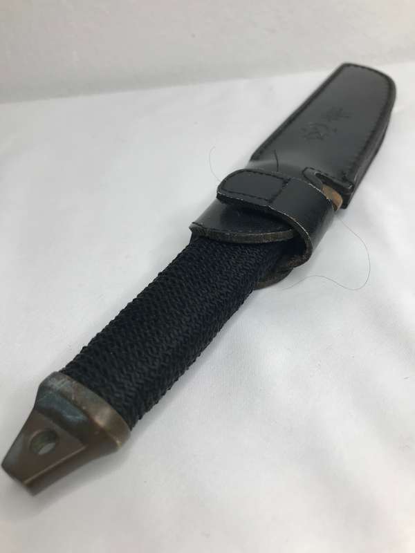 Knife Japanese Cold Steel  Original  mini Tanto Hattori Seki Brass Pommels  Leather Holder 29cm