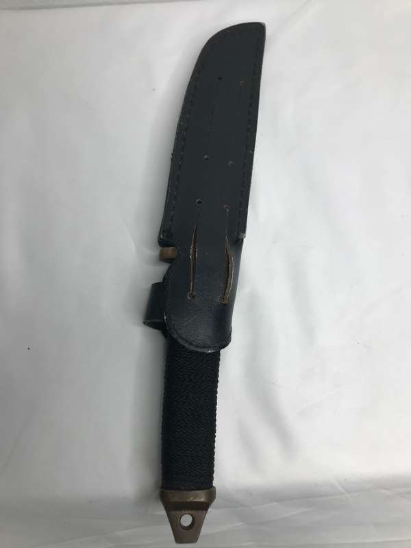Knife Japanese Cold Steel  Original  mini Tanto Hattori Seki Brass Pommels  Leather Holder 29cm