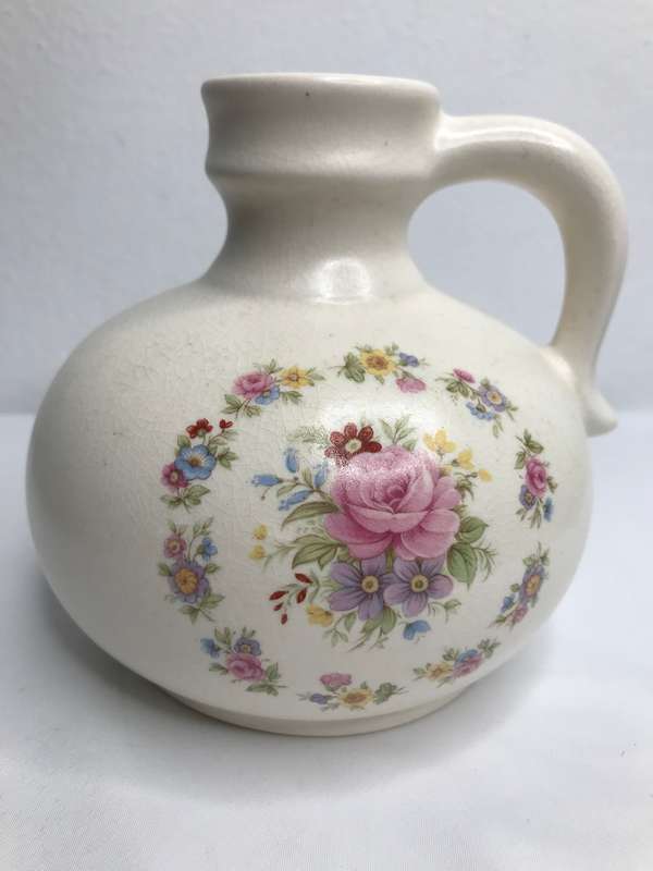 Jug or Vase Porcelain Flower Painting Ceramic 13cm x 14 cm Vintage