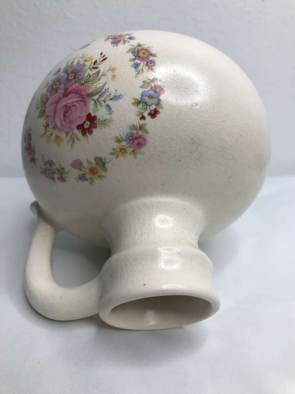 Jug or Vase Porcelain Flower Painting Ceramic 13cm x 14 cm Vintage