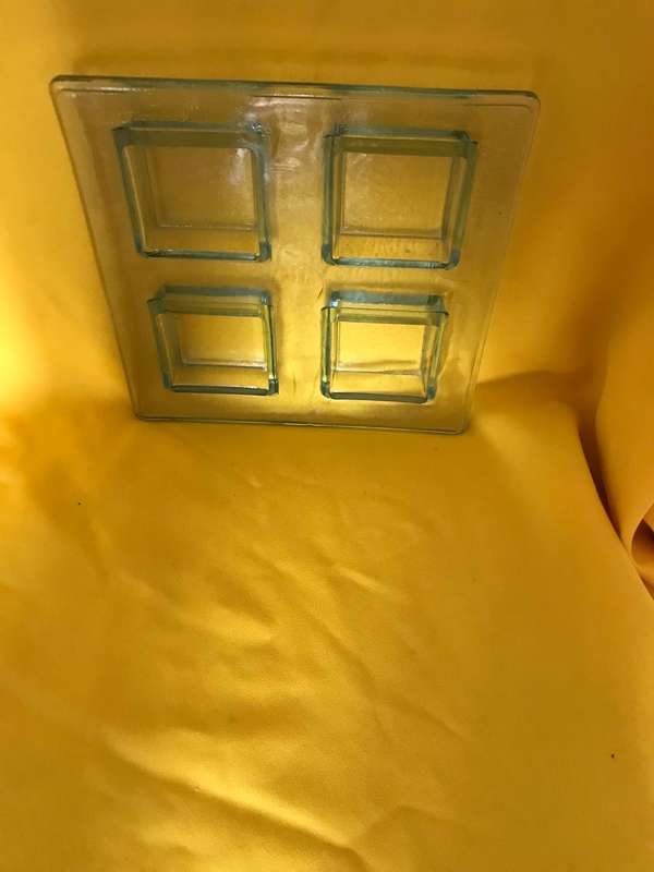 4 Candle holder thick glass