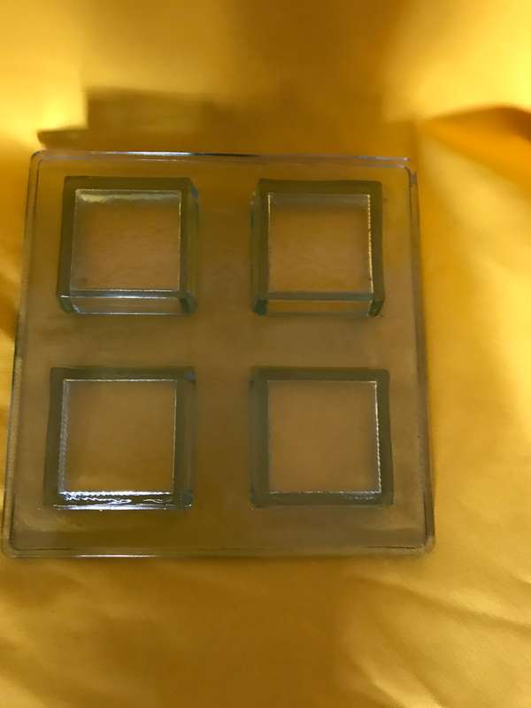 4 Candle holder thick glass