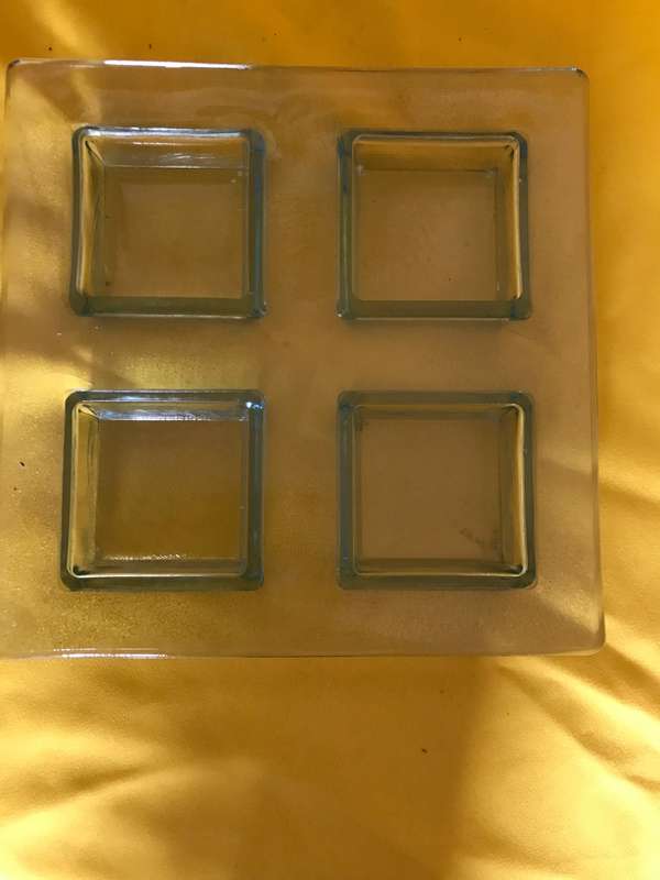 4 Candle holder thick glass