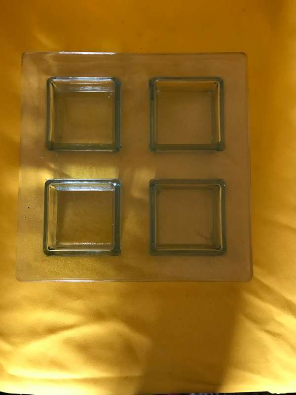 4 Candle holder thick glass