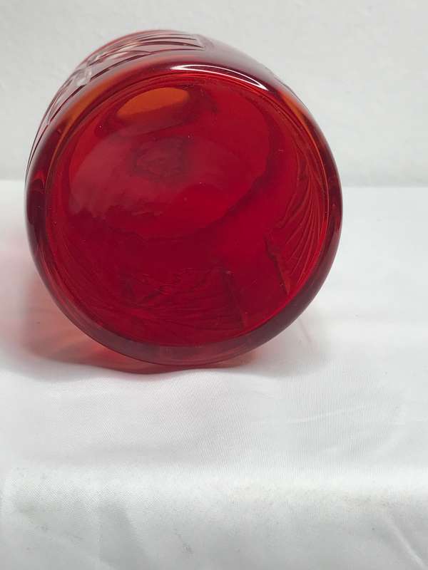 Crystal Cut Decanter Red Cranberry Lead