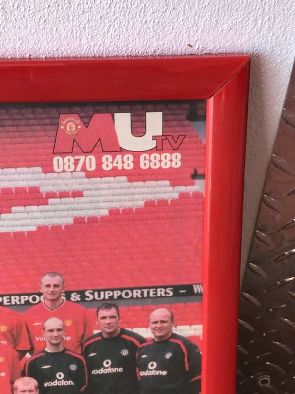 Manchester United Team Photo in Frame 2001-2002 at Old Trafford Grounds