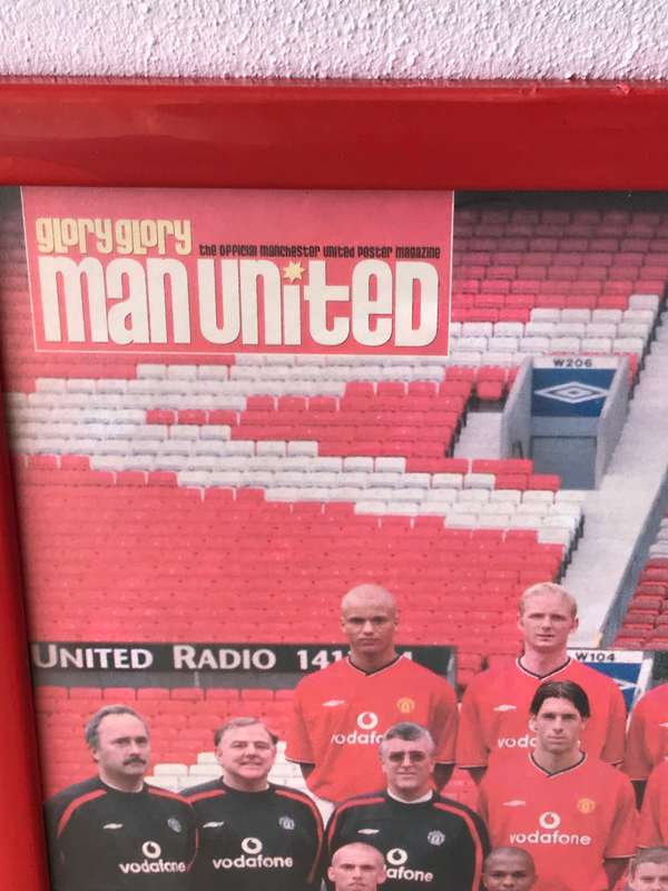 Manchester United Team Photo in Frame 2001-2002 at Old Trafford Grounds