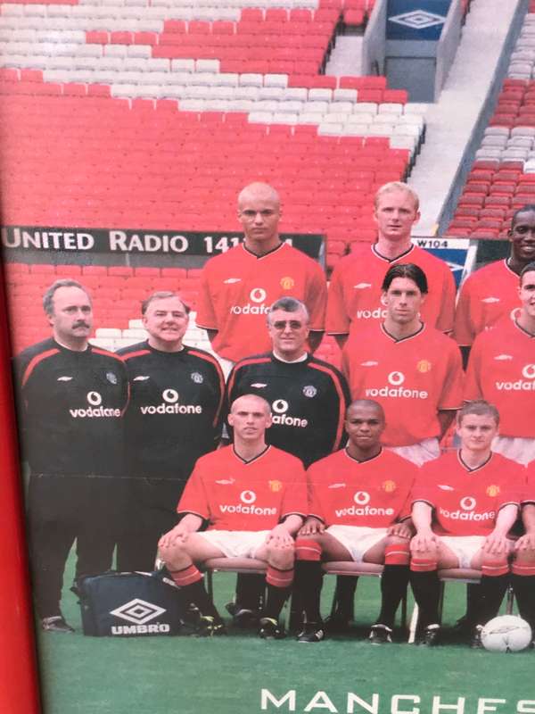Manchester United Team Photo in Frame 2001-2002 at Old Trafford Grounds