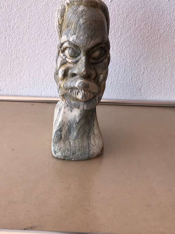 African Bust Soap Stone Male Hand Made