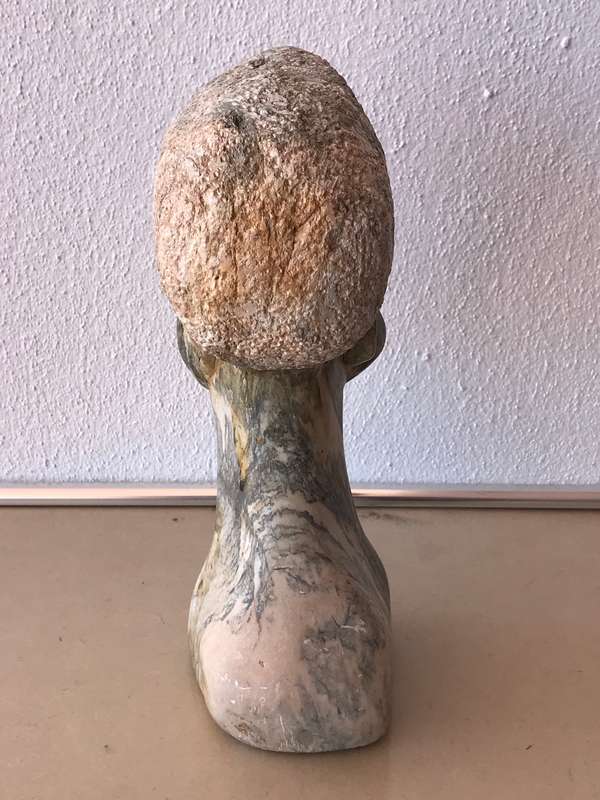 African Bust Soap Stone Male Hand Made
