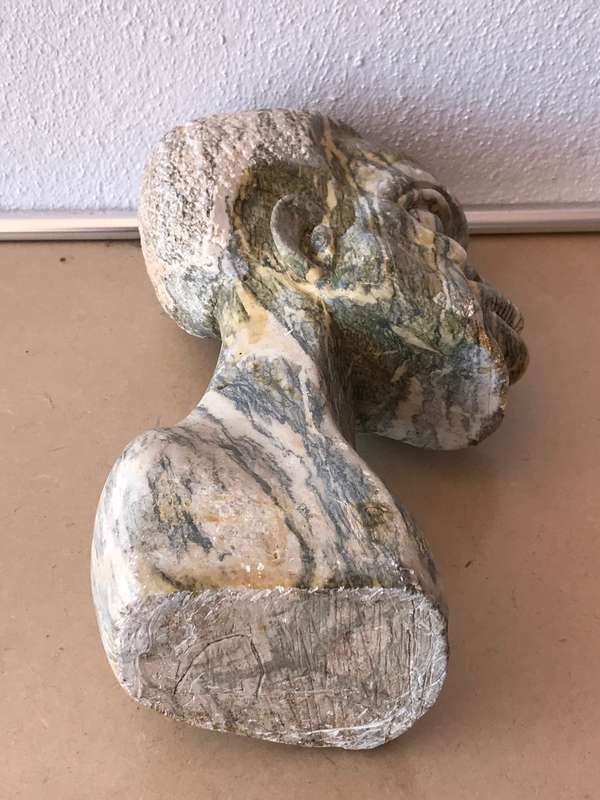 African Bust Soap Stone Male Hand Made