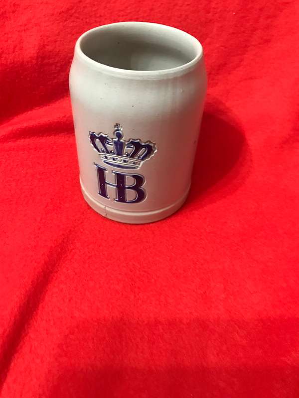 Hofbrauhaus Munchen HB German Grey Beer Mug with Crown Germany